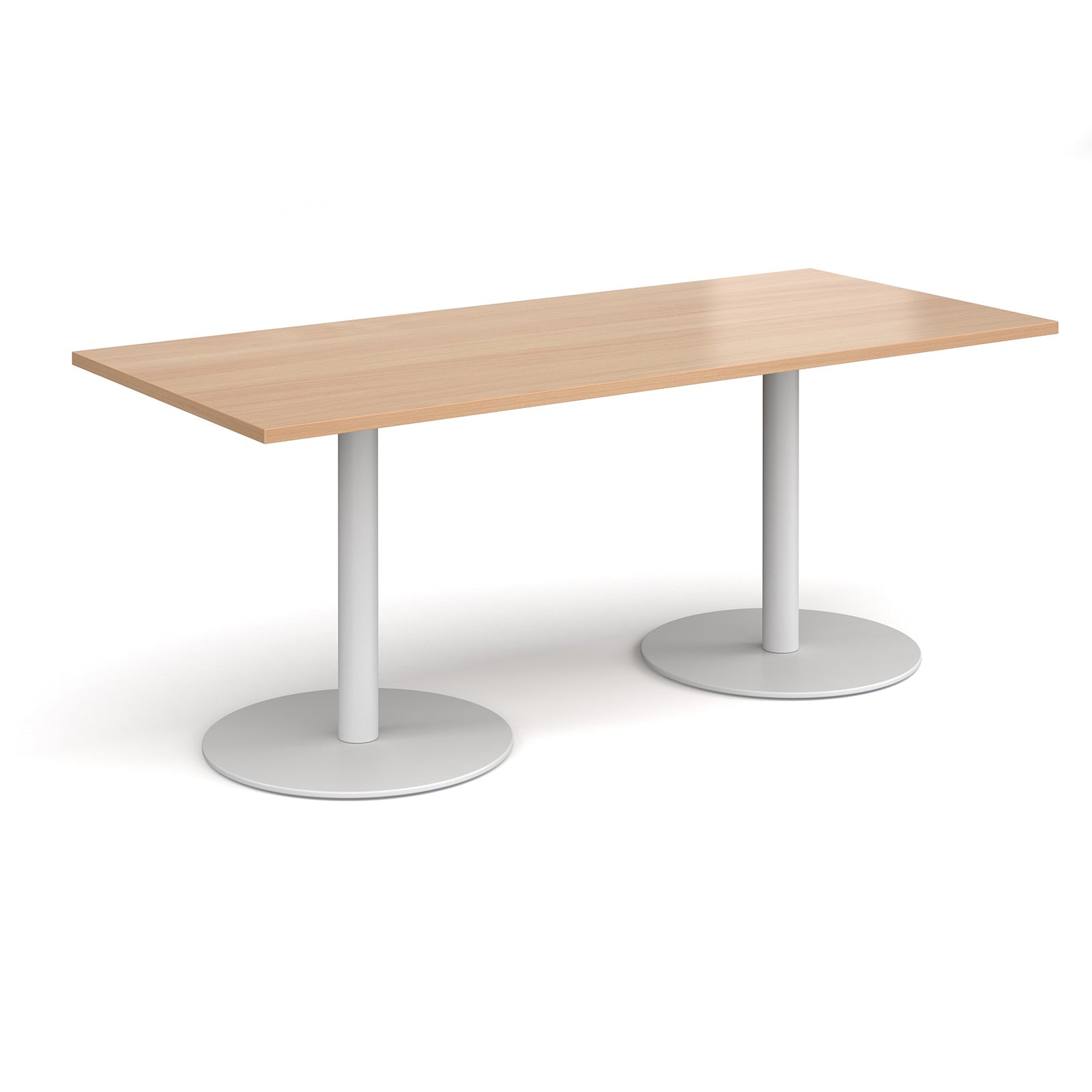 Monza rectangular dining table with flat round bases