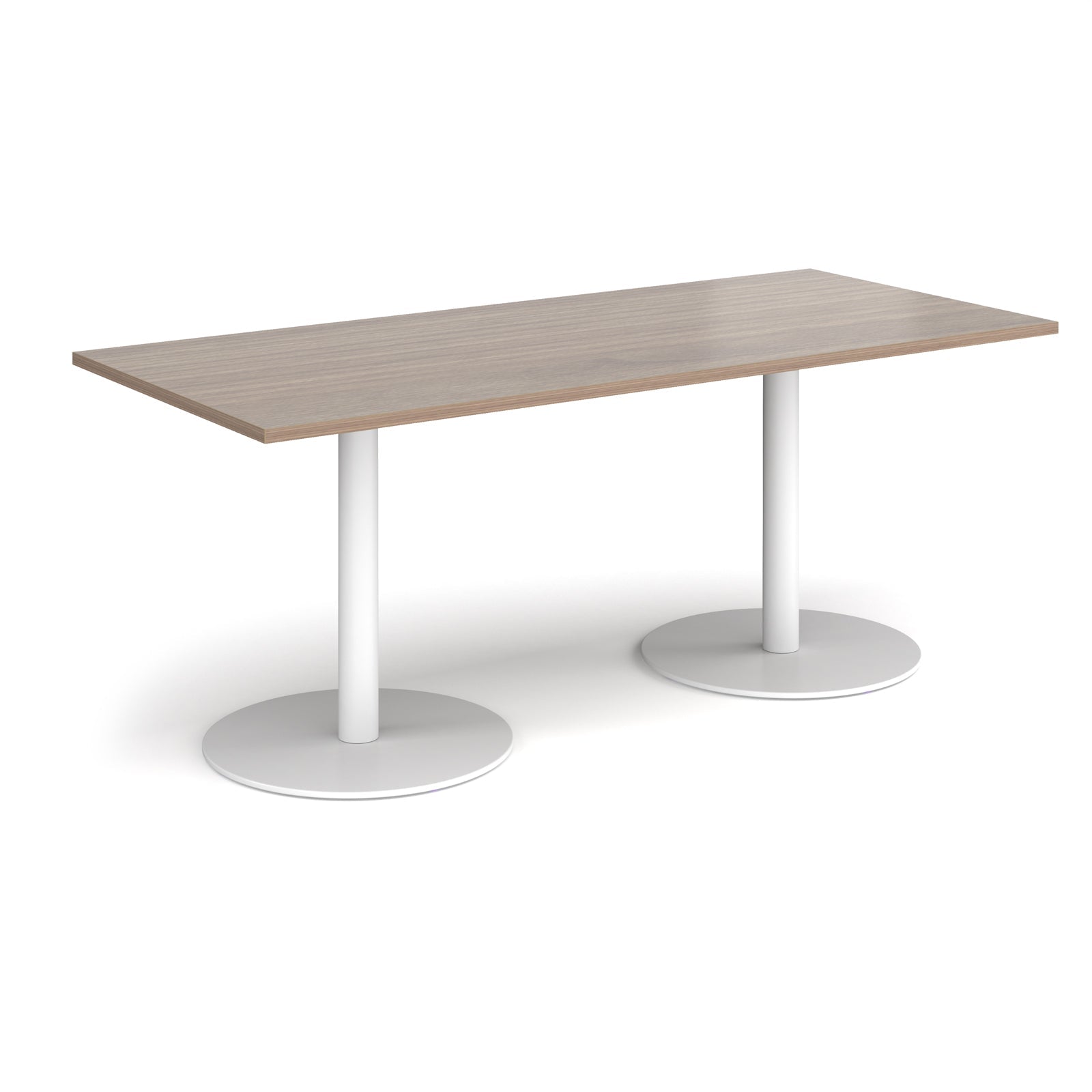 Monza rectangular dining table with flat round bases