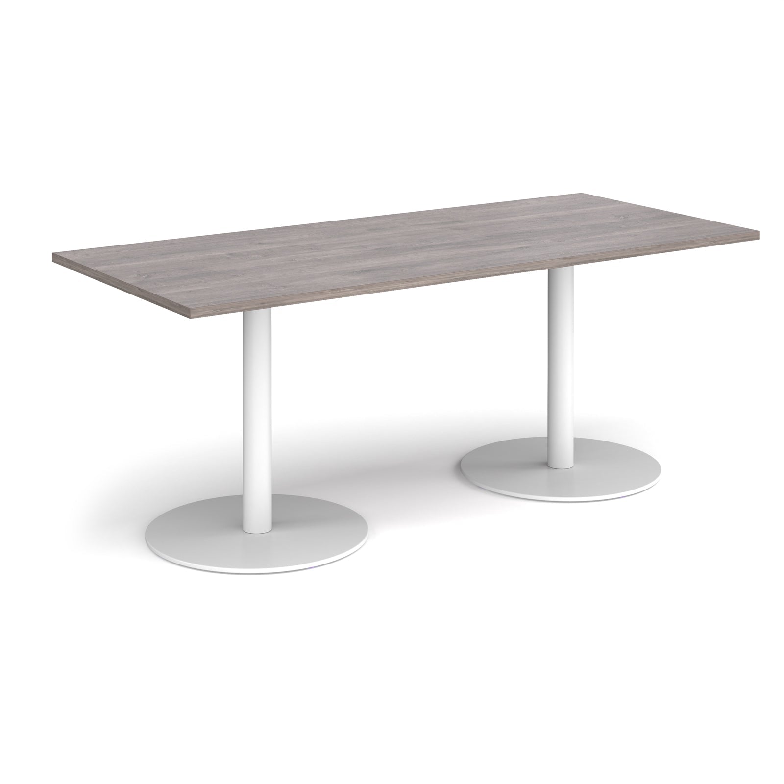 Monza rectangular dining table with flat round bases