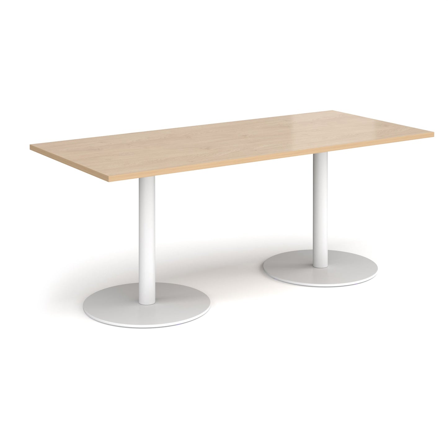 Monza rectangular dining table with flat round bases
