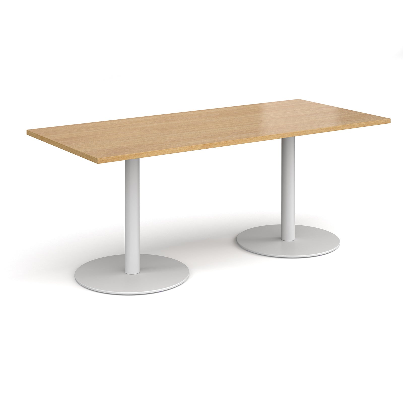 Monza rectangular dining table with flat round bases