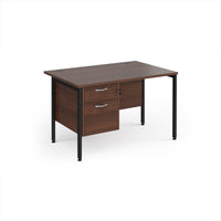 Maestro 25 H-Frame 800mm deep desk with 2 drawer ped