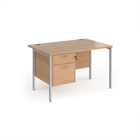 Maestro 25 H-Frame 800mm deep desk with 2 drawer ped