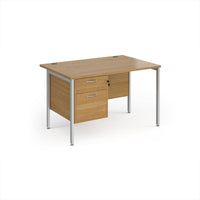 Maestro 25 H-Frame 800mm deep desk with 2 drawer ped
