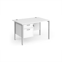 Maestro 25 H-Frame 800mm deep desk with 2 drawer ped