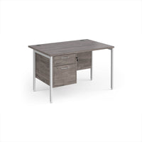 Maestro 25 H-Frame 800mm deep desk with 2 drawer ped