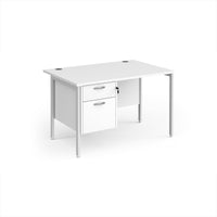 Maestro 25 H-Frame 800mm deep desk with 2 drawer ped