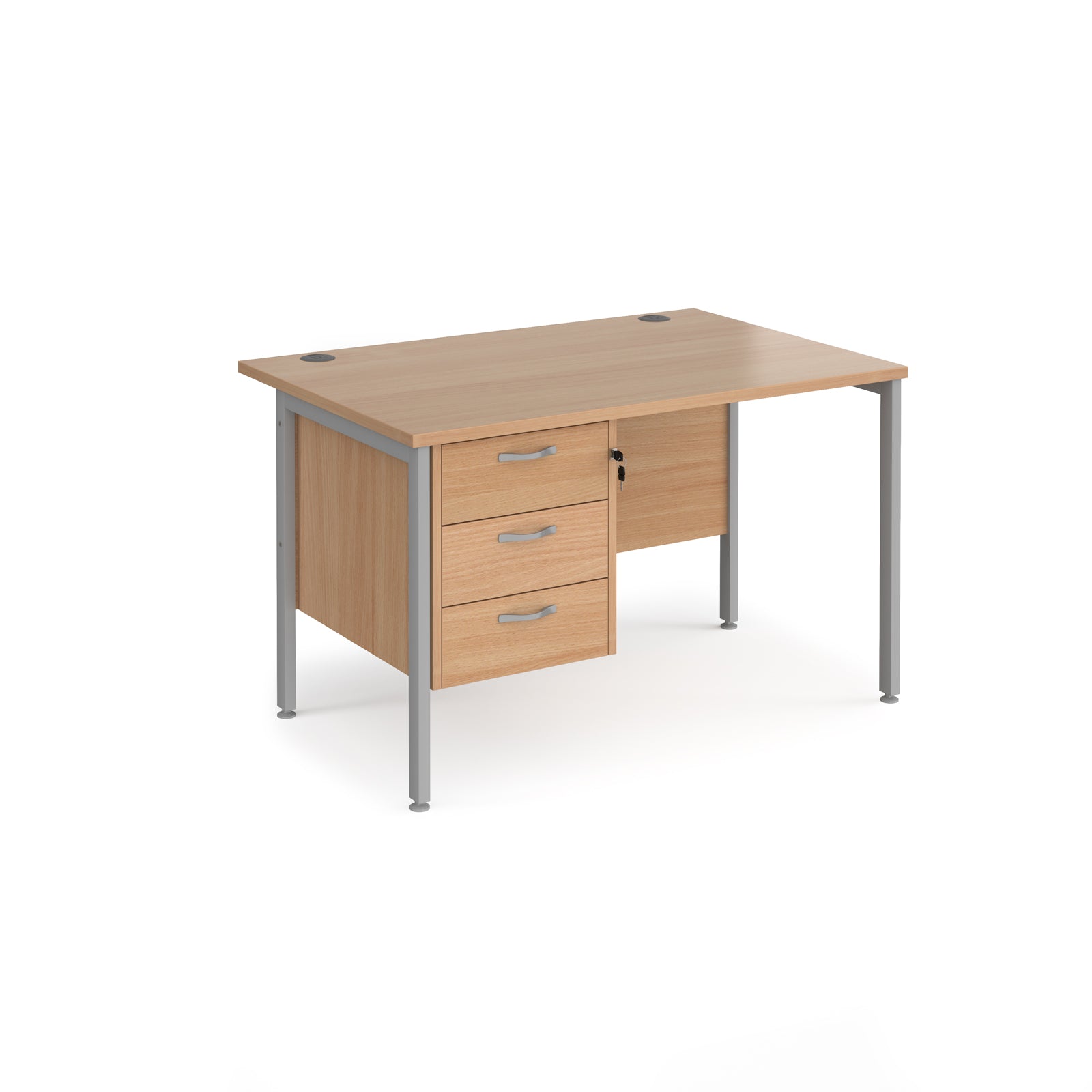 Maestro 25 H-Frame 800Mm Deep Desk With 3 Drawer Ped