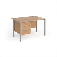 Maestro 25 H-Frame 800mm deep desk with 3 drawer ped