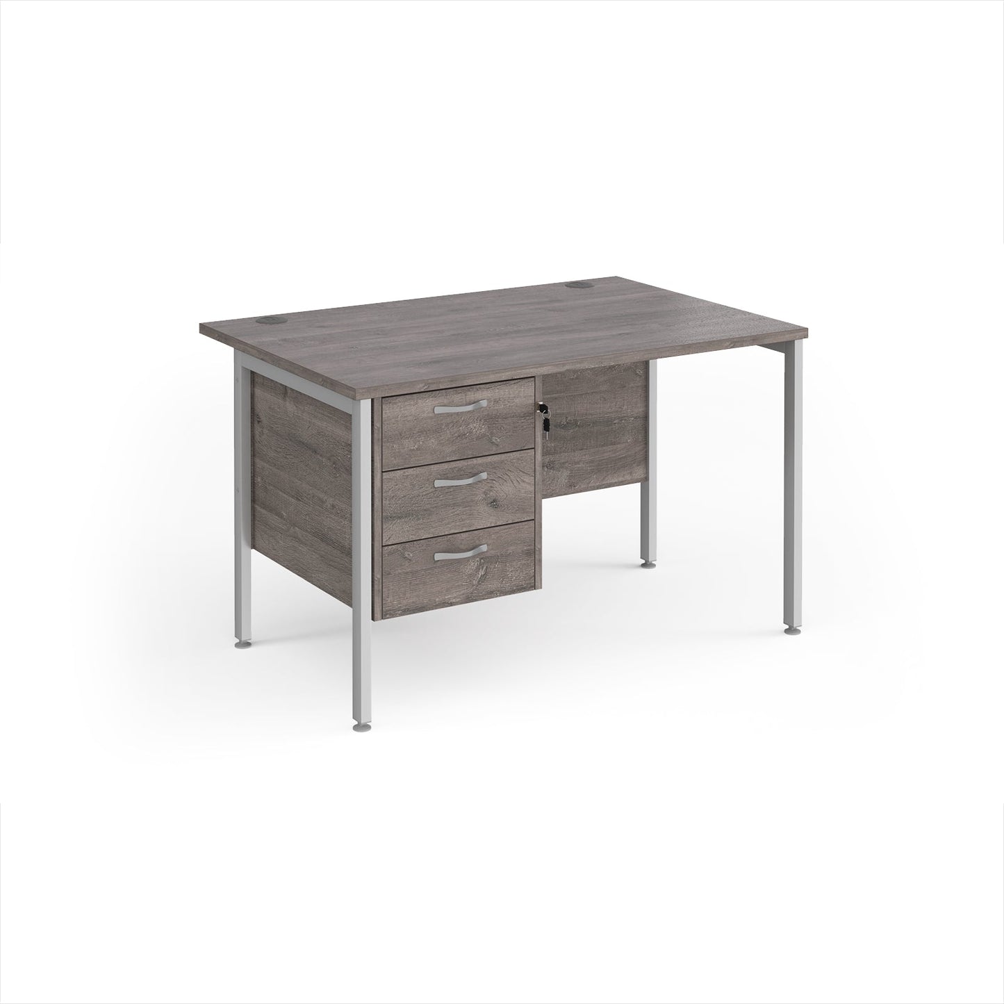 Maestro 25 H-Frame 800mm deep desk with 3 drawer ped