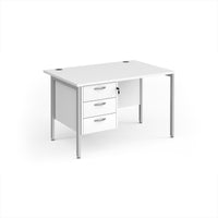 Maestro 25 H-Frame 800mm deep desk with 3 drawer ped