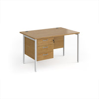 Maestro 25 H-Frame 800mm deep desk with 3 drawer ped