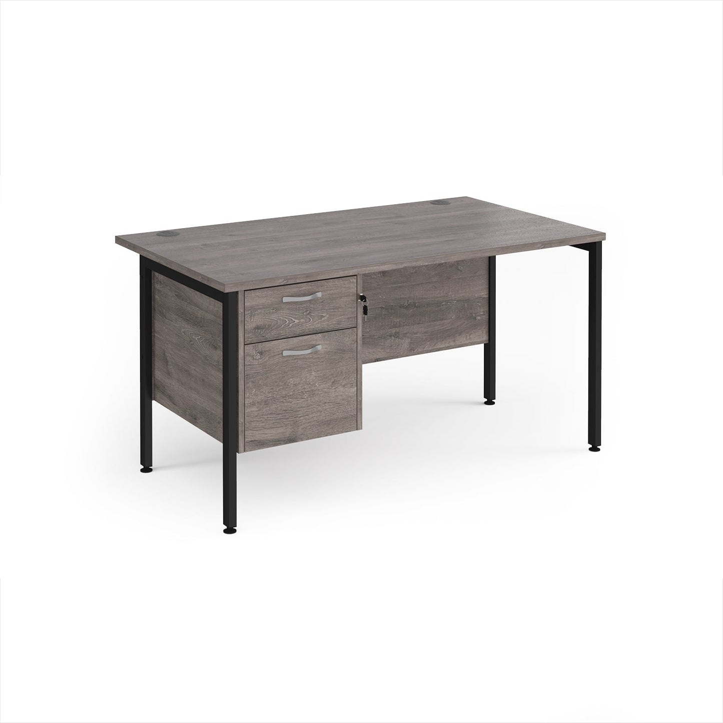 Maestro 25 H-Frame 800mm deep desk with 2 drawer ped