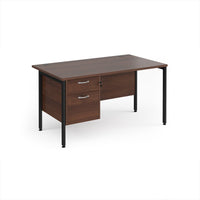 Maestro 25 H-Frame 800mm deep desk with 2 drawer ped