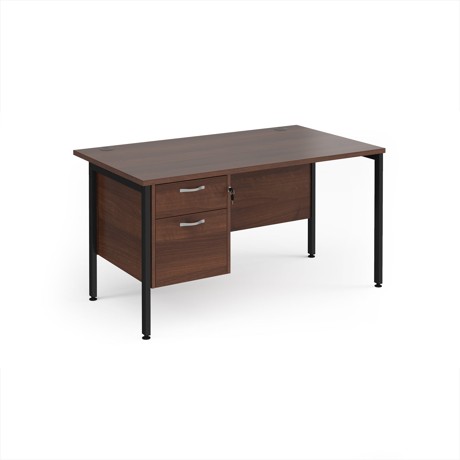 Maestro 25 H-Frame 800mm deep desk with 2 drawer ped