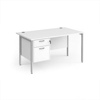 Maestro 25 H-Frame 800mm deep desk with 2 drawer ped