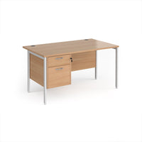 Maestro 25 H-Frame 800mm deep desk with 2 drawer ped