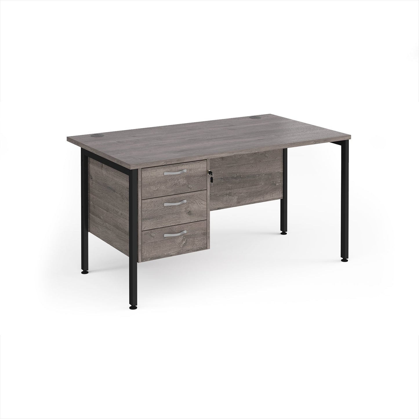 Maestro 25 H-Frame 800mm deep desk with 3 drawer ped