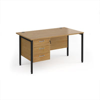 Maestro 25 H-Frame 800mm deep desk with 3 drawer ped