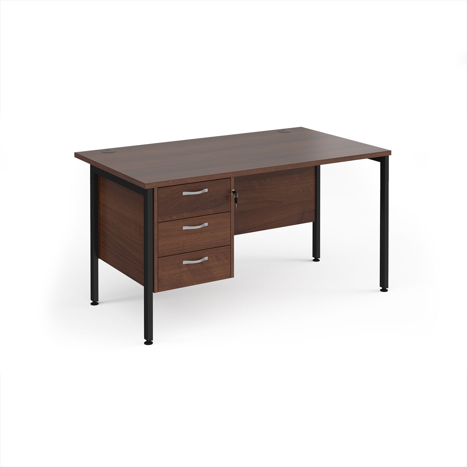 Maestro 25 H-Frame 800mm deep desk with 3 drawer ped