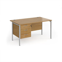 Maestro 25 H-Frame 800mm deep desk with 3 drawer ped