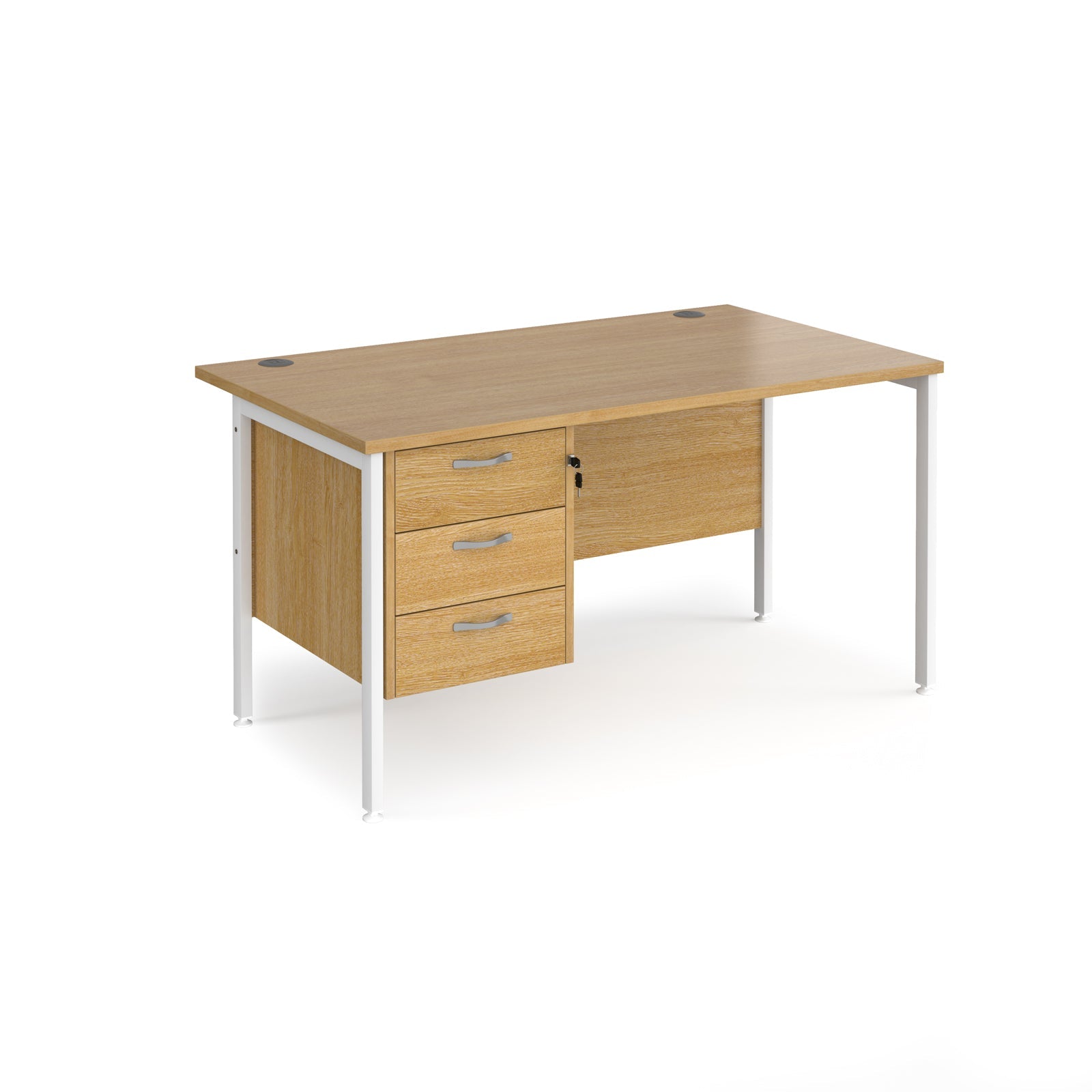 Maestro 25 H-Frame 800Mm Deep Desk With 3 Drawer Ped