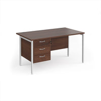 Maestro 25 H-Frame 800mm deep desk with 3 drawer ped