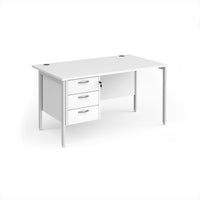 Maestro 25 H-Frame 800mm deep desk with 3 drawer ped