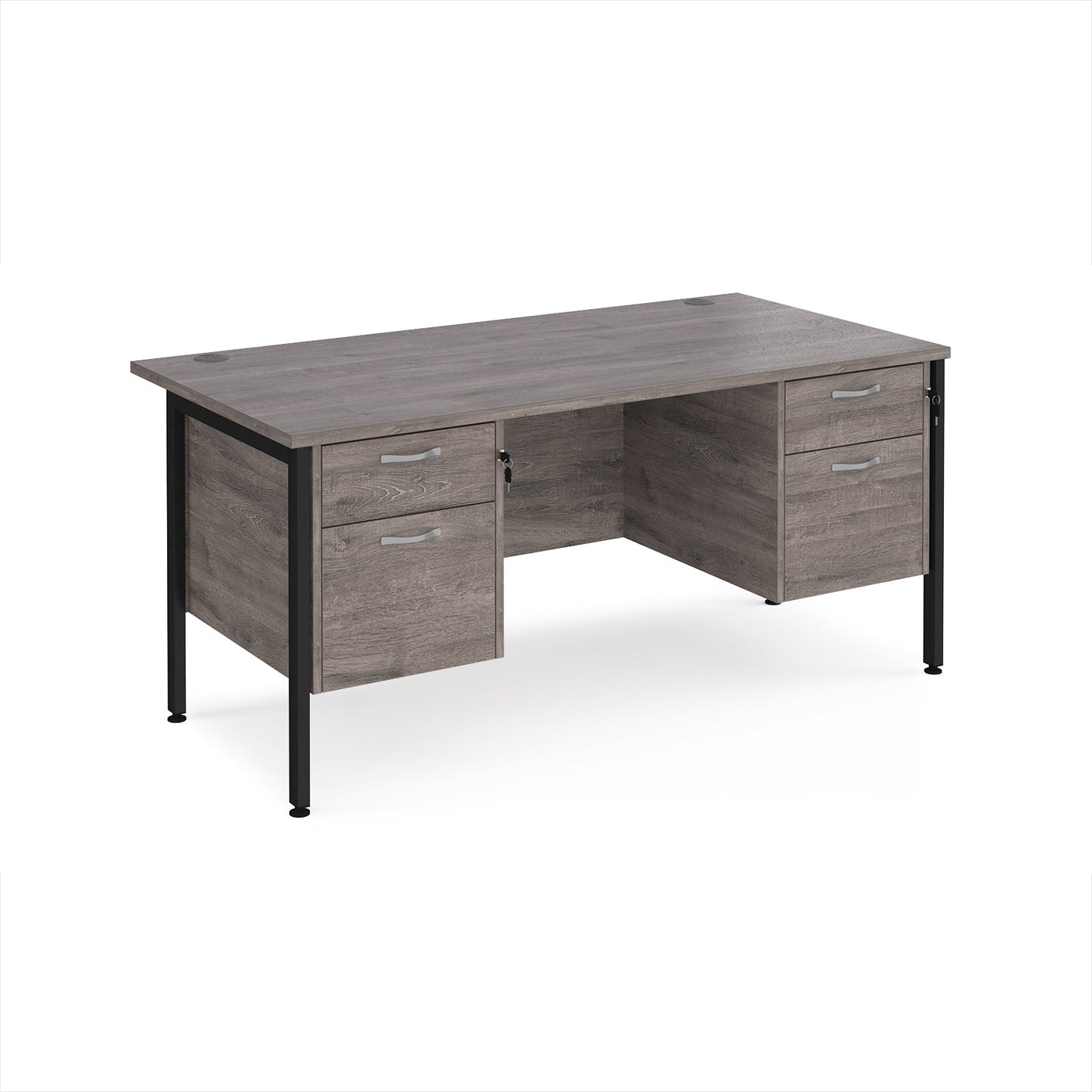 Maestro 25 H-Frame 800mm deep desk with 2 x 2 drawer peds