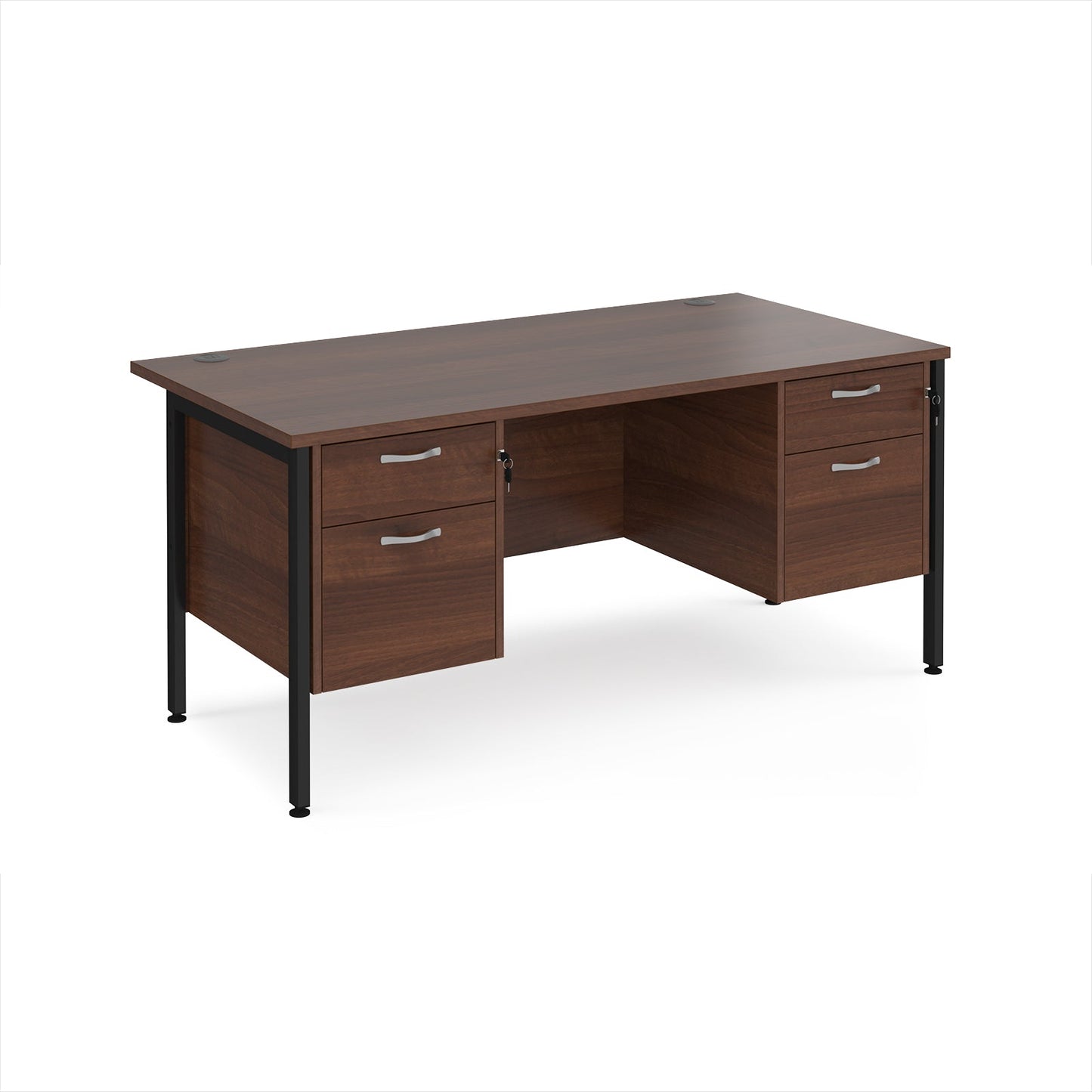 Maestro 25 H-Frame 800mm deep desk with 2 x 2 drawer peds