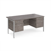 Maestro 25 H-Frame 800mm deep desk with 2 x 2 drawer peds