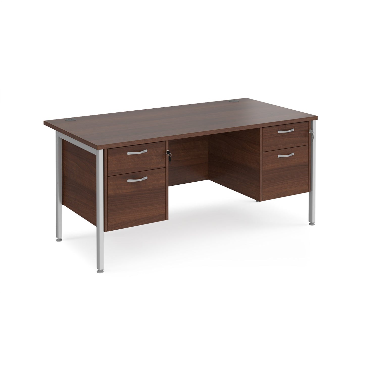 Maestro 25 H-Frame 800mm deep desk with 2 x 2 drawer peds