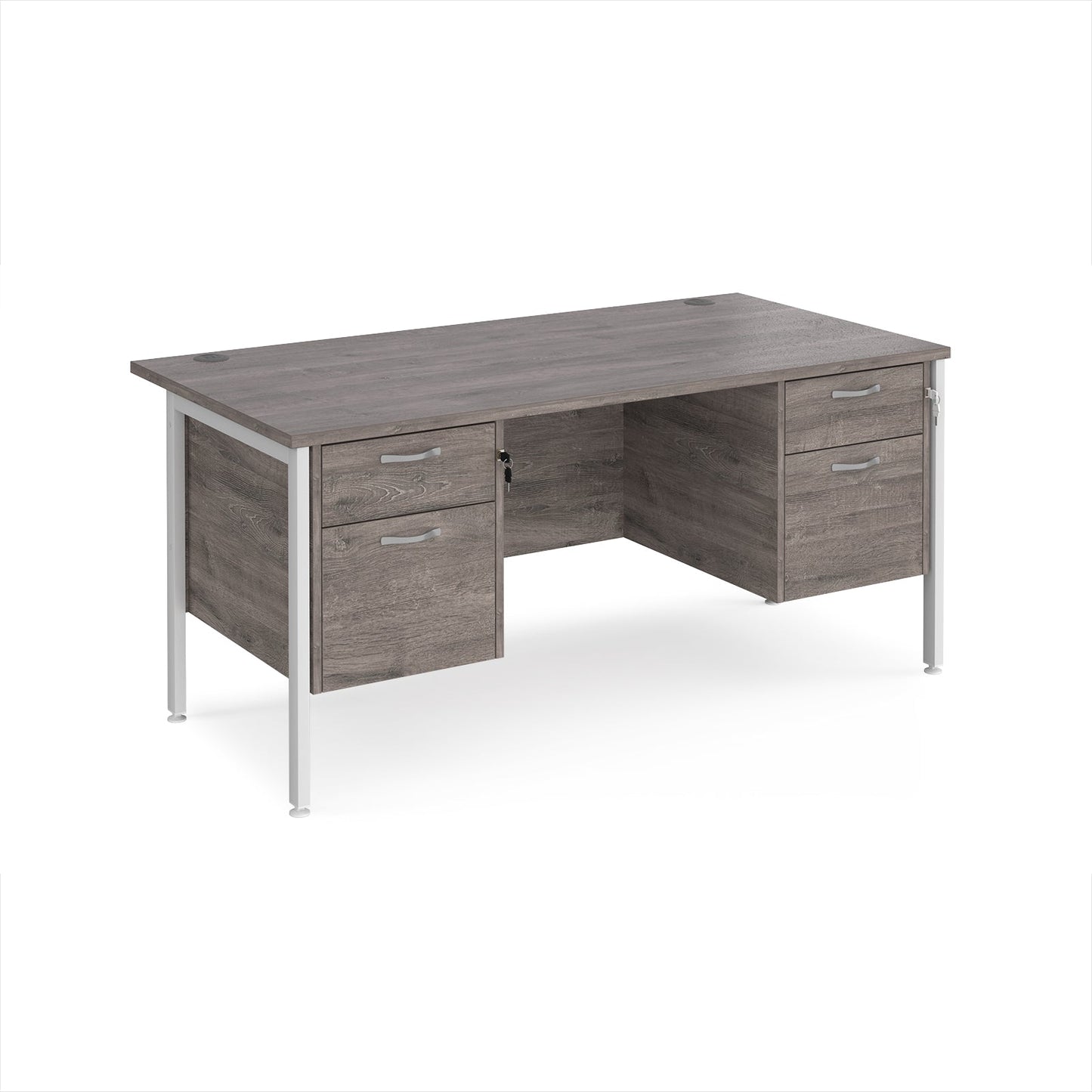 Maestro 25 H-Frame 800mm deep desk with 2 x 2 drawer peds