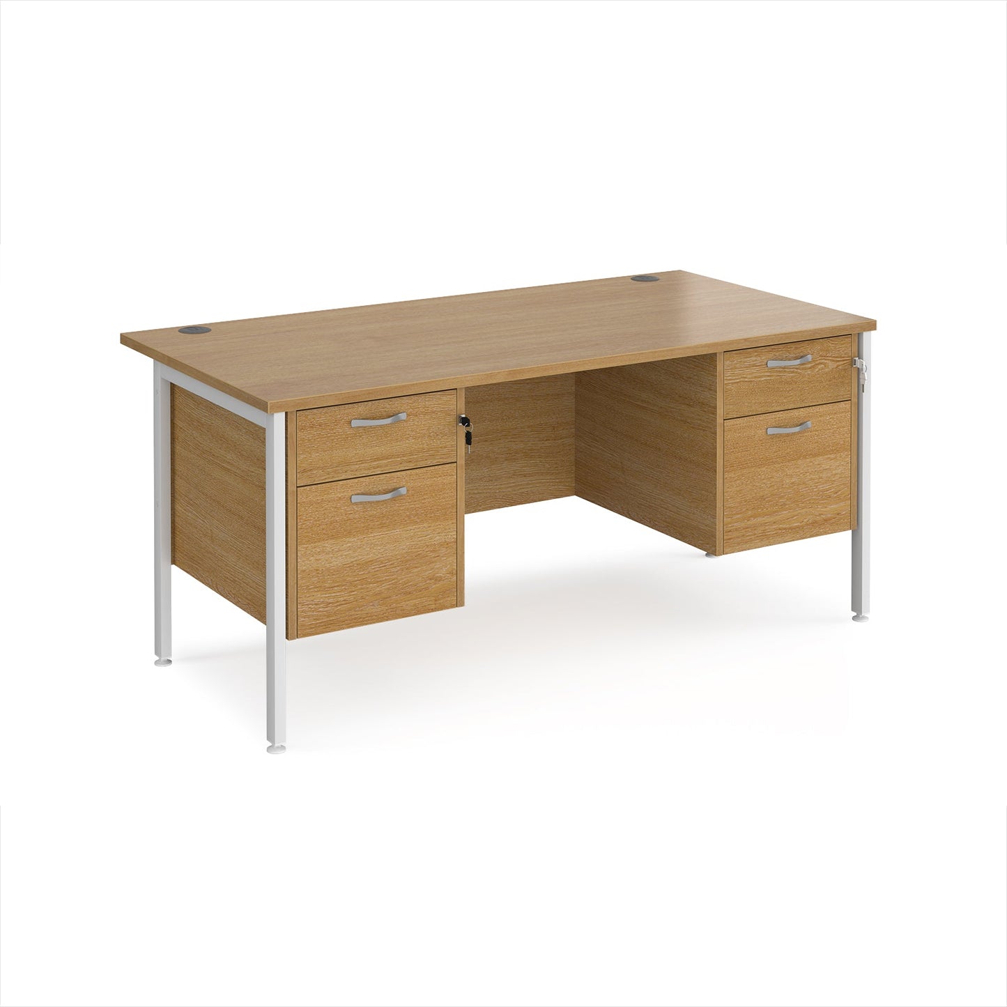 Maestro 25 H-Frame 800mm deep desk with 2 x 2 drawer peds