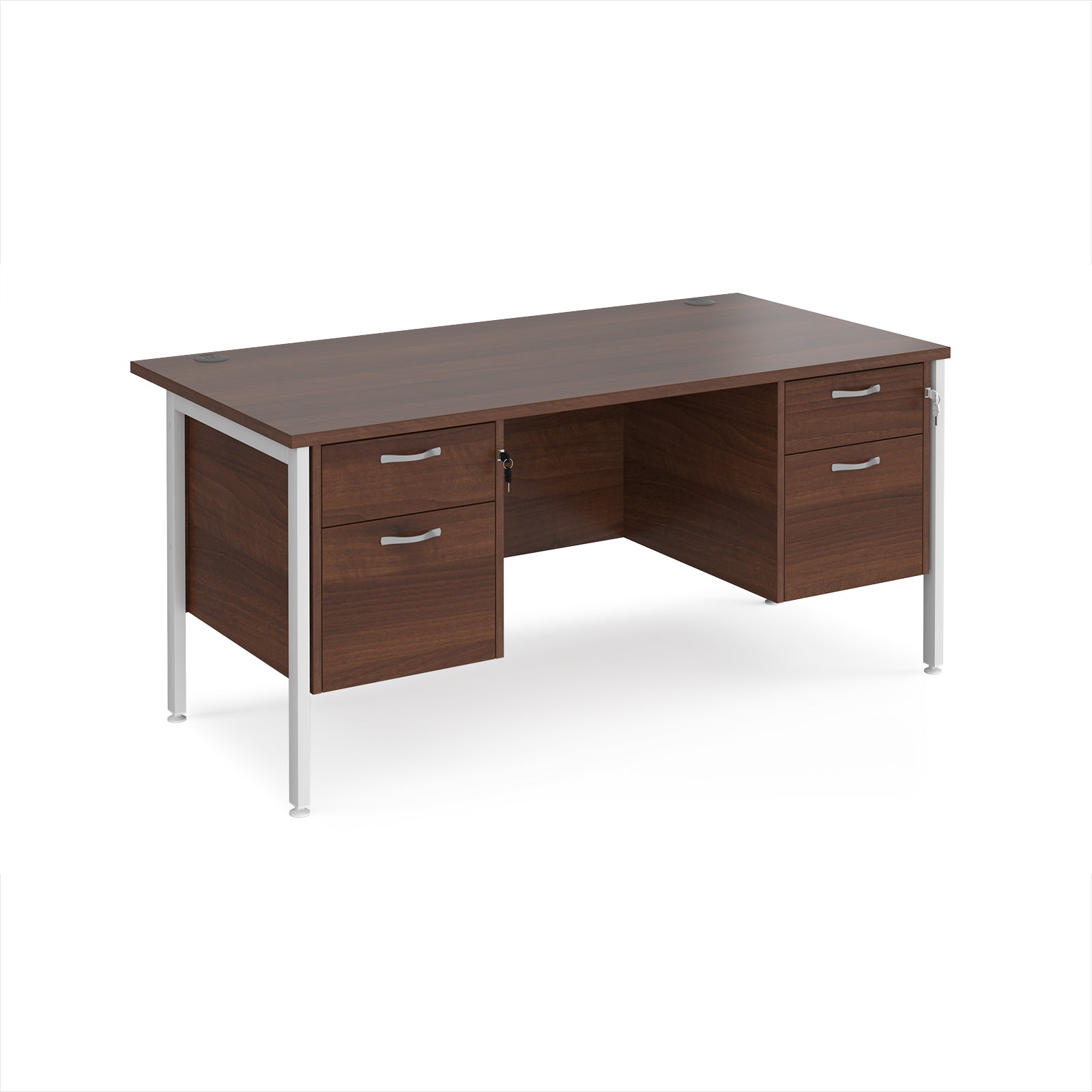 Maestro 25 H-Frame 800mm deep desk with 2 x 2 drawer peds