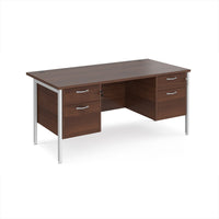 Maestro 25 H-Frame 800mm deep desk with 2 x 2 drawer peds