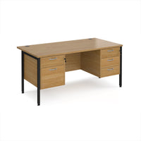 Maestro 25 H-Frame 800mm deep desk with 2 & 3 drawer peds