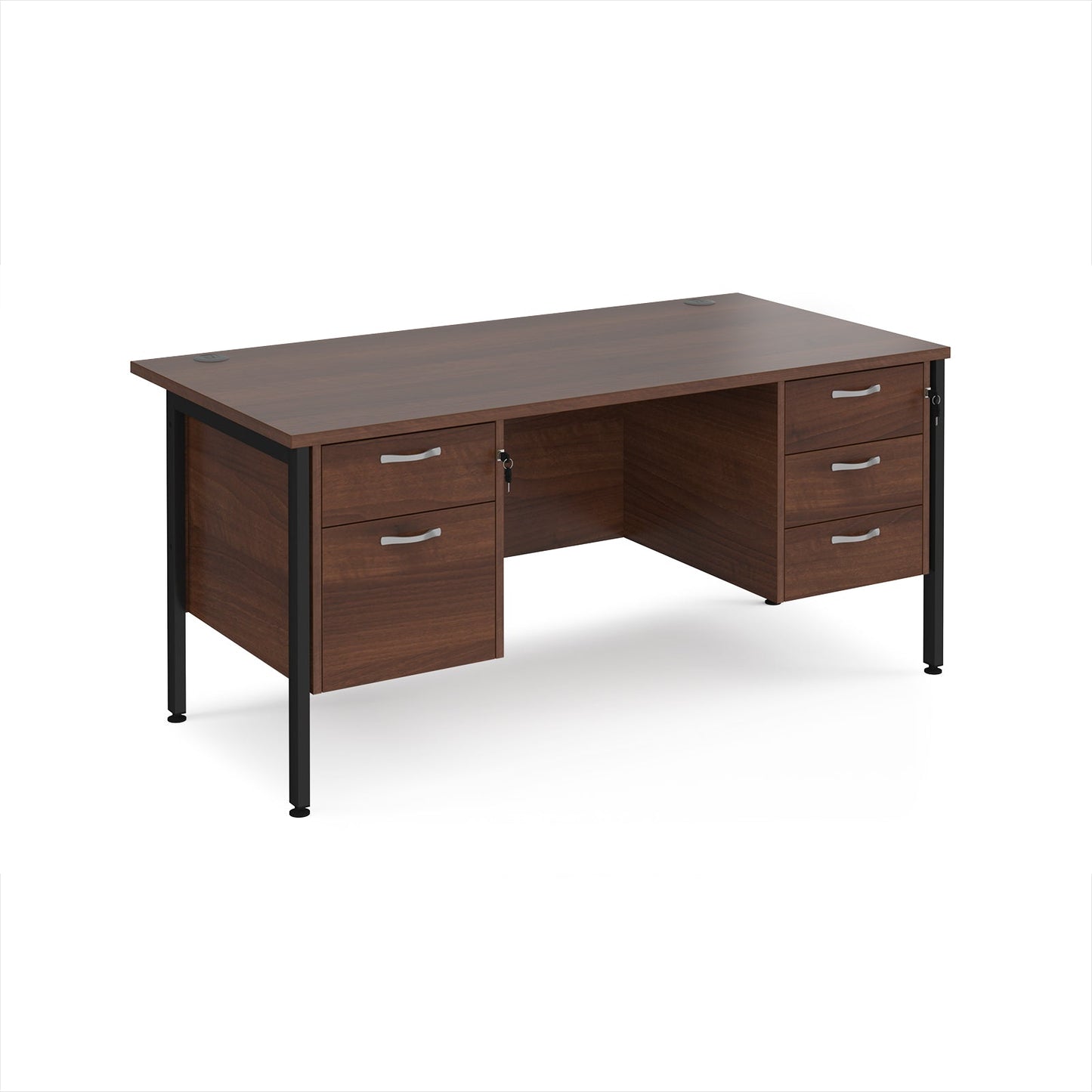 Maestro 25 H-Frame 800mm deep desk with 2 & 3 drawer peds