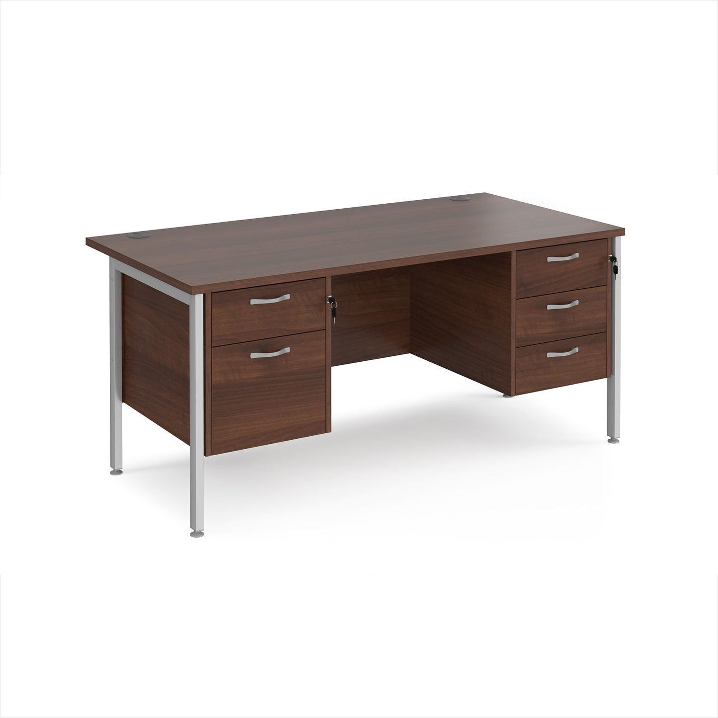 Maestro 25 H-Frame 800mm deep desk with 2 & 3 drawer peds