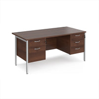 Maestro 25 H-Frame 800mm deep desk with 2 & 3 drawer peds