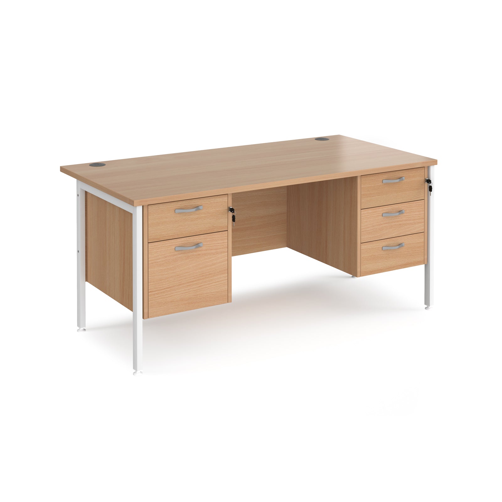 Maestro 25 H-Frame 800Mm Deep Desk With 2 & 3 Drawer Peds