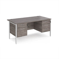 Maestro 25 H-Frame 800mm deep desk with 2 & 3 drawer peds