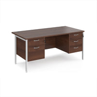 Maestro 25 H-Frame 800mm deep desk with 2 & 3 drawer peds