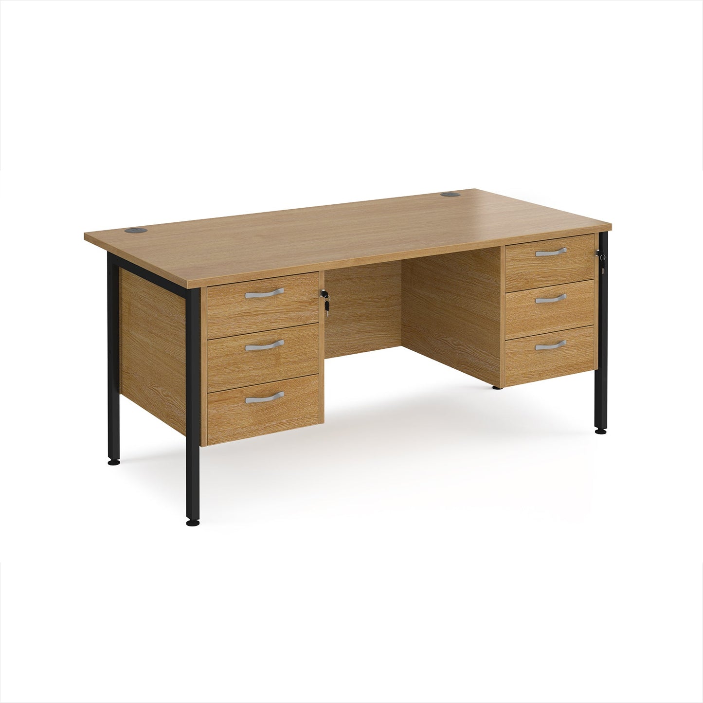 Maestro 25 H-Frame 800mm deep desk with 2 x 3 drawer peds