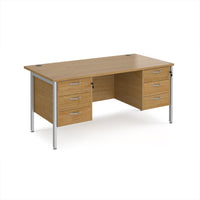 Maestro 25 H-Frame 800mm deep desk with 2 x 3 drawer peds