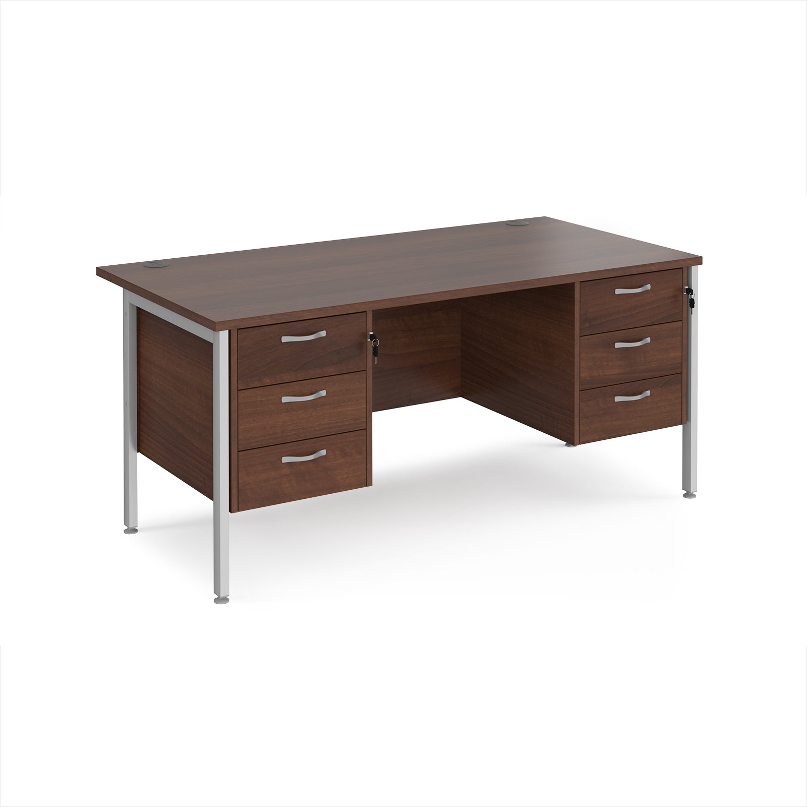 Maestro 25 H-Frame 800mm deep desk with 2 x 3 drawer peds