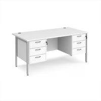 Maestro 25 H-Frame 800mm deep desk with 2 x 3 drawer peds