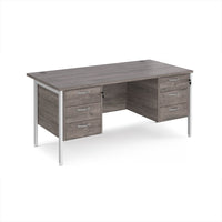 Maestro 25 H-Frame 800mm deep desk with 2 x 3 drawer peds