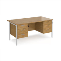 Maestro 25 H-Frame 800mm deep desk with 2 x 3 drawer peds
