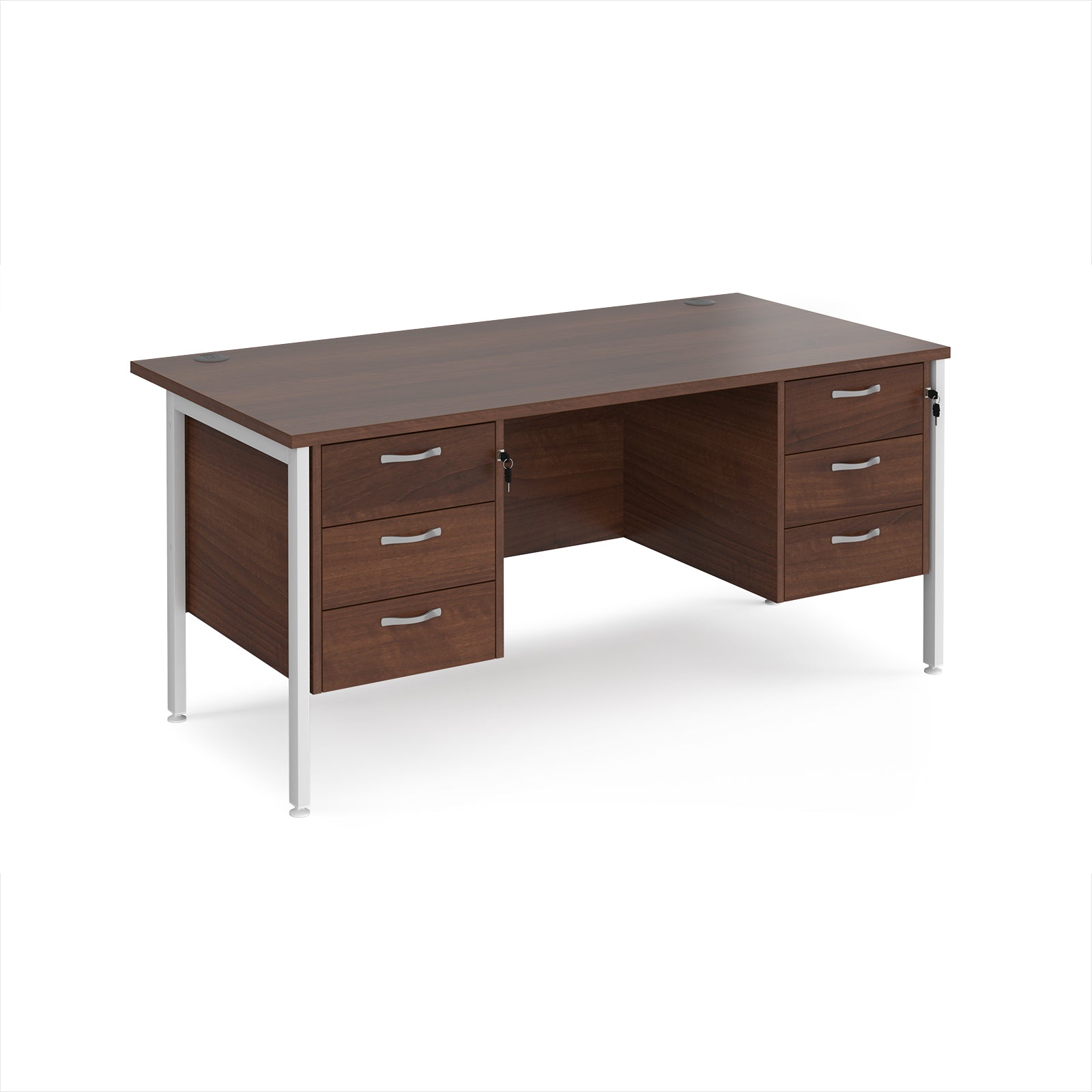 Maestro 25 H-Frame 800mm deep desk with 2 x 3 drawer peds